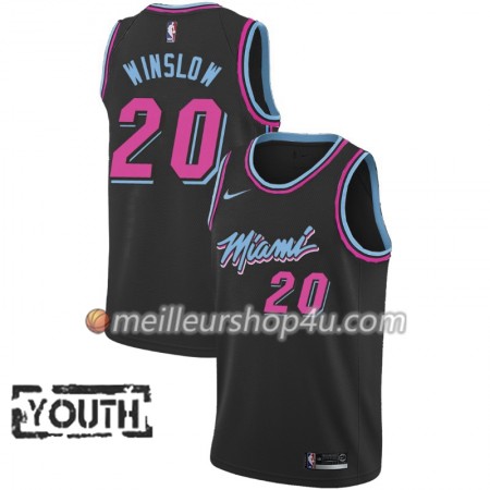Maillot Basket Enfant Miami Heat Justise Winslow 20 2018-19 Nike City Edition Noir Swingman